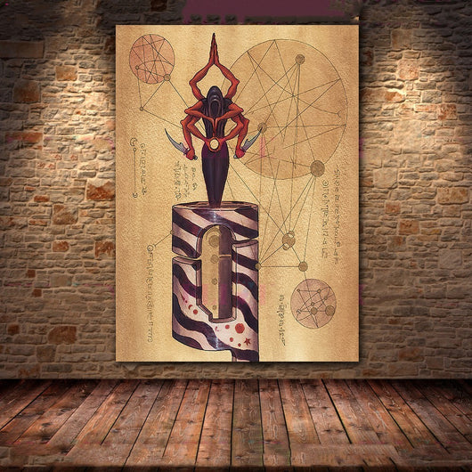 Cuadro Lienzo de Arte Geométrico Sagrado con Demonio Oscuro - Image 12