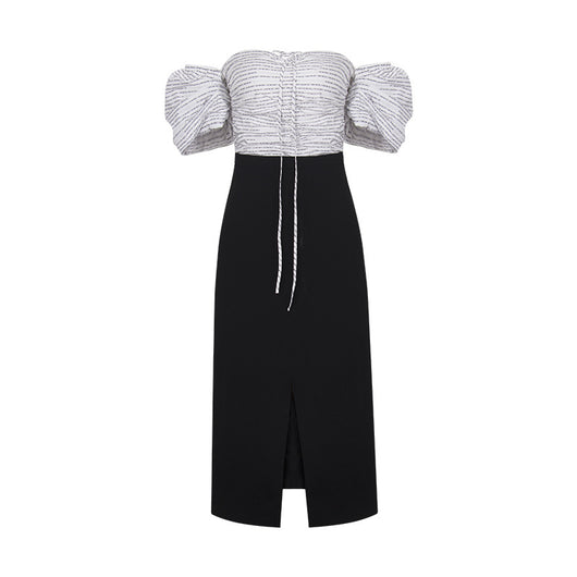 Vestido Largo de Verano con Abertura Lateral y Hombro Descubierto en Encaje - Image 6