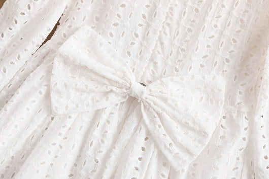 Vestido Infantil Largo de Encaje Princesa con Manga Larga - Image 13