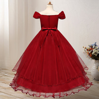 Vestido Princesa de Hombro Descubierto con Flores - Image 18