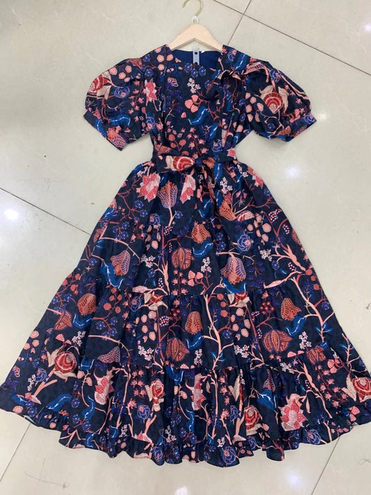 Vestido Elegante para Mujer Cuello Redondo Manga Abullonada Cintura Alta - Image 16