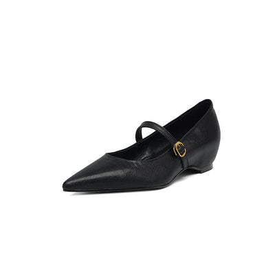 Pumps Retro Francés Punta Fina de Piel de Oveja para Mujer - Image 7
