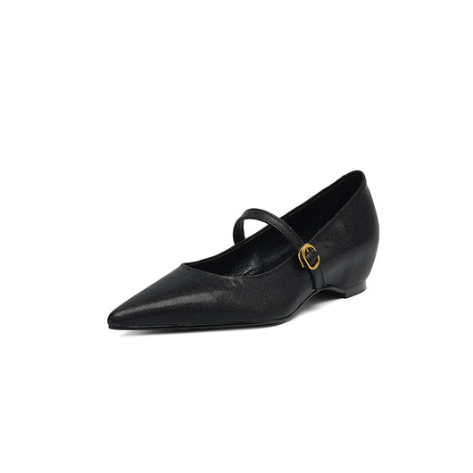 Pumps Retro Francés Punta Fina de Piel de Oveja para Mujer - Image 7