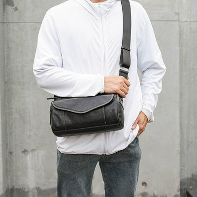 Bolsa Crossbody de Cuero Curtido al Vegetal para Hombre - Estilo Vintage - Image 2