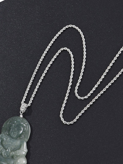Cadena Larga de Plata Esterlina para Hombre con Cuerda de Cáñamo - Image 9