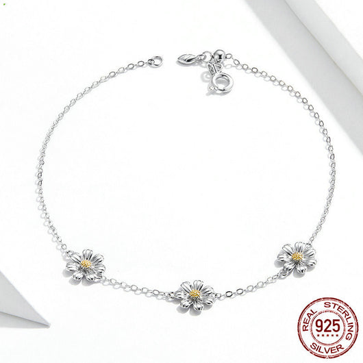 Pulsera de Plata S925 Daisy Elegancia Europea - Image 4