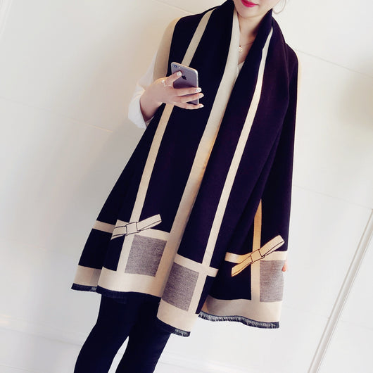Poncho Reversible con Moño - Diseño Elegante Doble Cara - Image 6