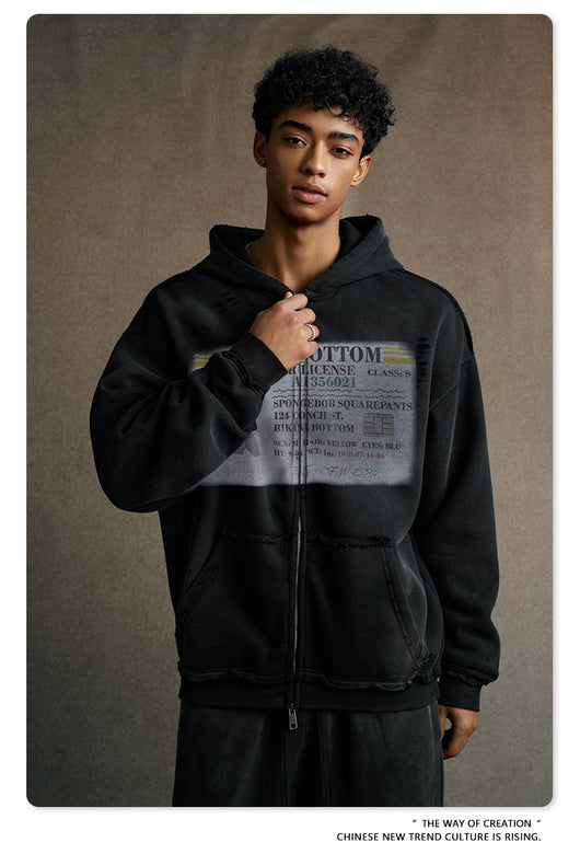Sudadera Estilo Cardigan con Cierre y Diseño Roto - Image 11