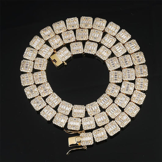 Collar de Hombre Circonita Cuadrada Baguette Completo - Image 7