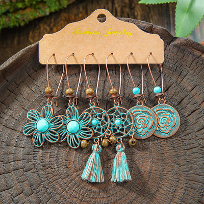 Aretes Geométricos Bohemios con Borlas Vintage para Mujer - Image 10