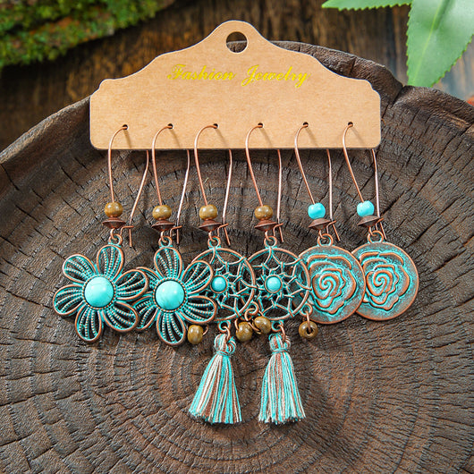 Aretes Geométricos Bohemios con Borlas Vintage para Mujer - Image 10