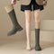 Botas de Suela Gruesa con Punta Redonda y Diseño Monocromático