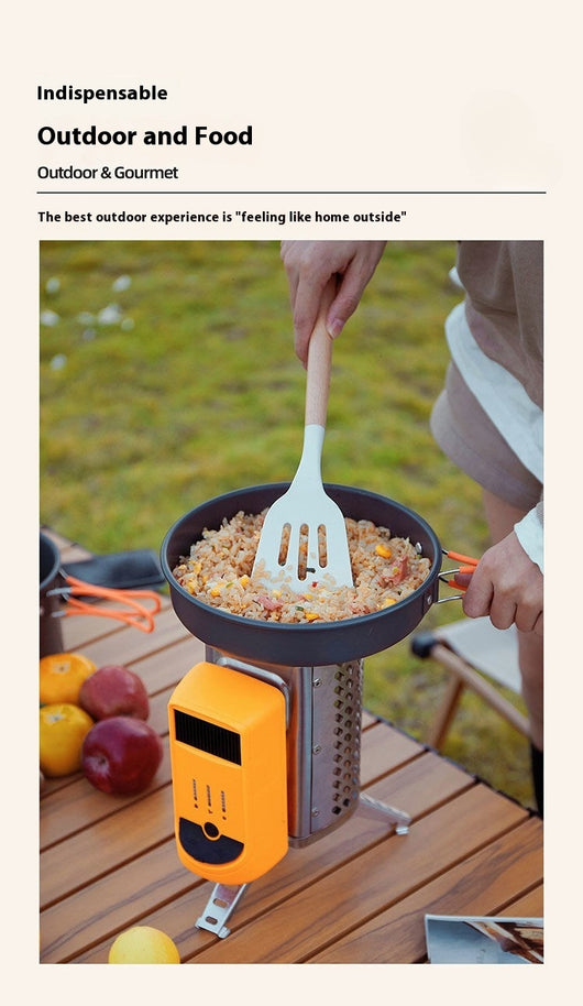Estufa Portátil de Leña con Generador Térmico para Camping y Asados - Image 10