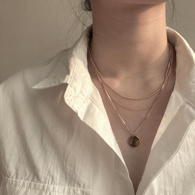 Collar Pendiente Multicapa con Discos Trendy - Image 10