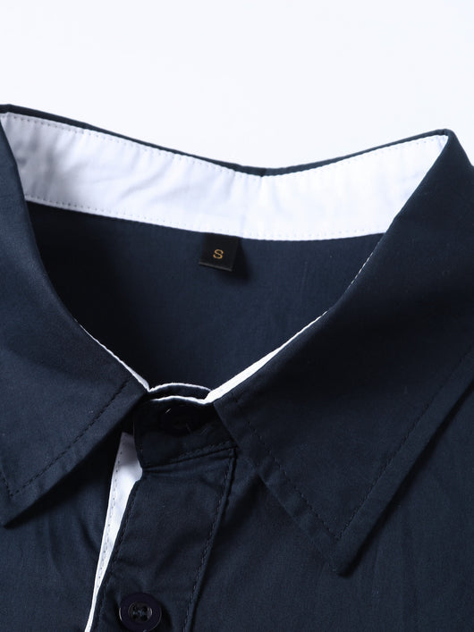 Camisa Manga Larga Bicolor para Adolescentes - Estilo Casual y Moderno - Image 3