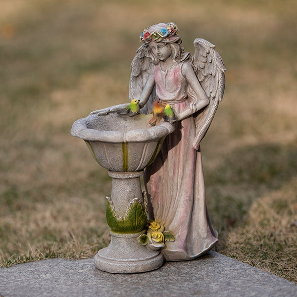 Ángel Luminoso Solar para Jardín - Artesanía en Resina