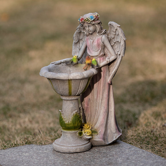 Ángel Luminoso Solar para Jardín - Artesanía en Resina