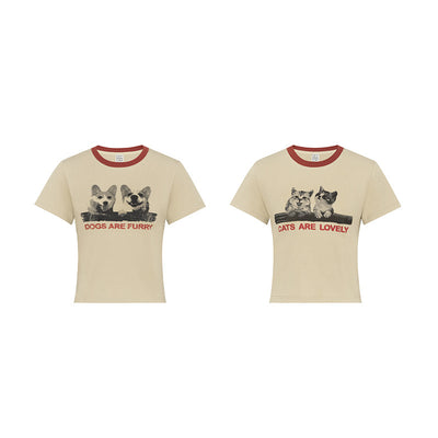 Blusa Estampado Animal Cuello Redondo Manga Corta Ajustada - Image 2