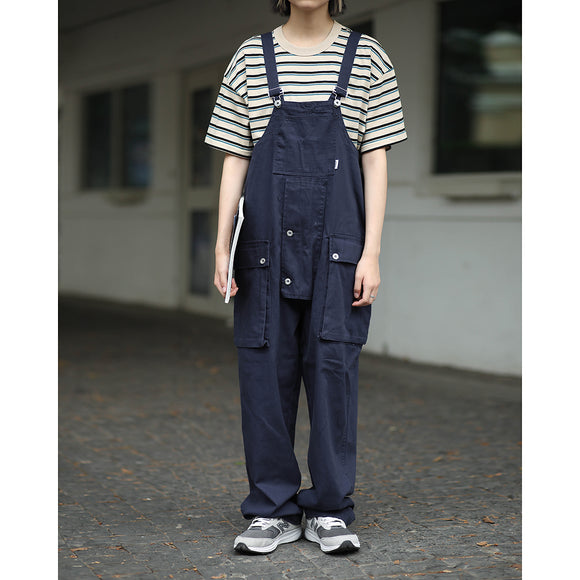 Overol Suelto Retro Japonés Ami Caqui para Parejas - Estilo Trendy Unisex