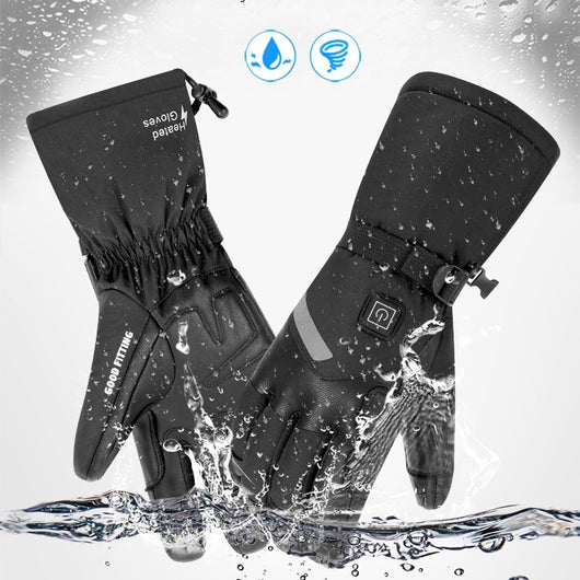 Guantes Térmicos Eléctricos de Piel de Oveja con Pantalla Táctil para Motocicleta