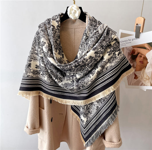 Poncho Dos Tonos Grueso y Cálido para Hombre - Image 17