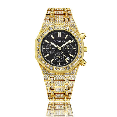 Reloj Empresarial Shang Sports para Hombre con Oro y Diamantes - Image 14