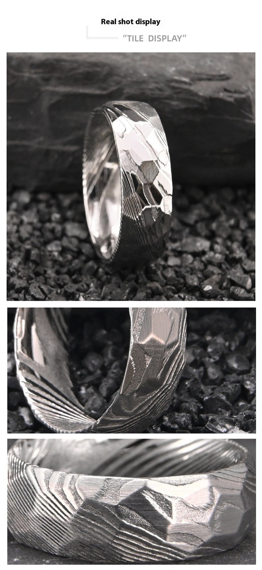 Anillo Blanco de Superficie Curva para Hombre - Image 5