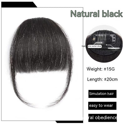 Juego de Peluca Invisible con Flequillo Recto Natural - Cabello Artificial Integrado - Image 11