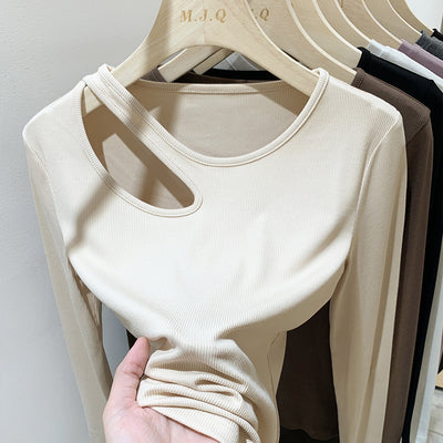 Blusa Hueca Manga Larga Cuello Redondo para Mujer - Image 3