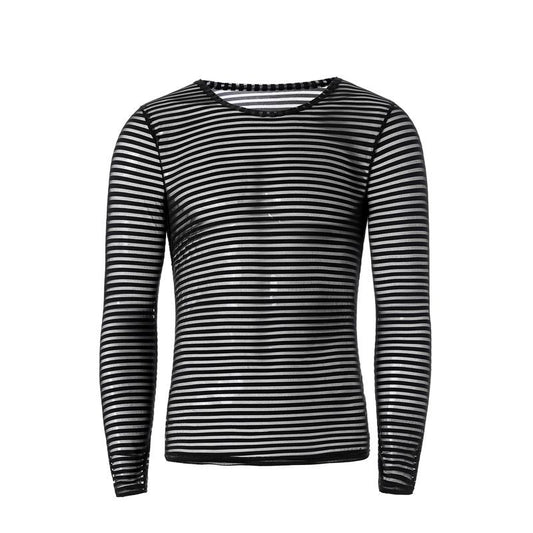 Camiseta Manga Larga a Rayas Talla Grande para Hombre - Image 2