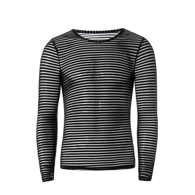 Camiseta Manga Larga a Rayas Talla Grande para Hombre - Image 2