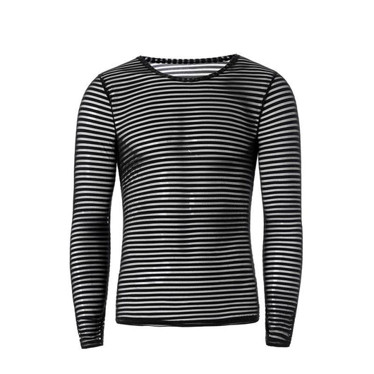 Camiseta Manga Larga a Rayas Talla Grande para Hombre - Image 2
