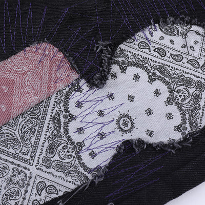 Pantalones Casuales Rectos con Parches Bordados Diseño Americano para Hombre - Image 5