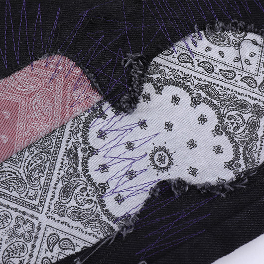 Pantalones Casuales Rectos con Parches Bordados Diseño Americano para Hombre - Image 5