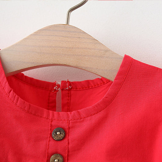 Vestido Infantil Floral de Verano con Mangas Volantes - Image 16