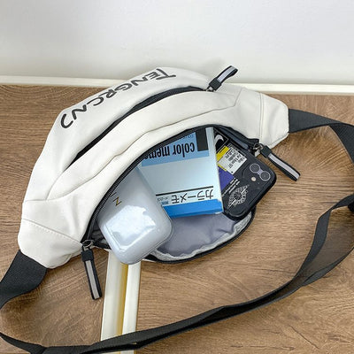 Bolsa Pecho Hombre Estilo Japonés Crossbody Deportiva con Compartimentos Cargo - Image 4