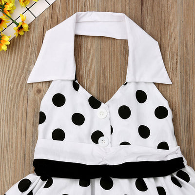 Vestido Princesa Niña con Lunares Blancos - Algodón Suave y Elegante - Image 4