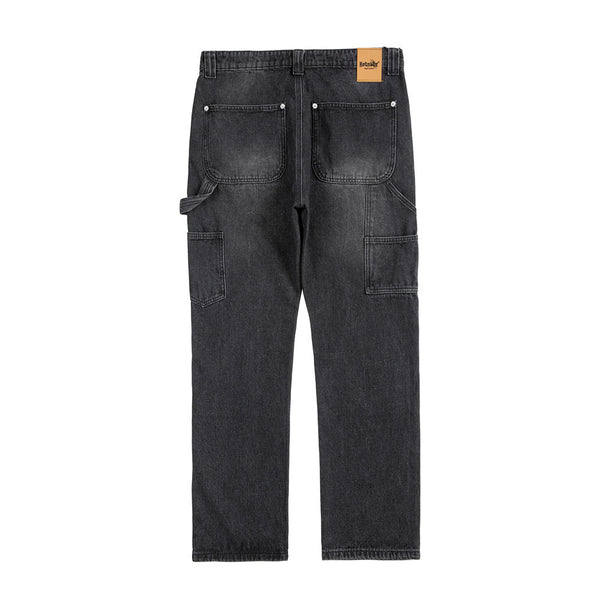 Pantalones de Mezclilla Punk Vintage Desgastados y Lavados