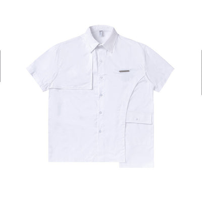 Camisa de Trabajo Patchwork Colores Sólidos para Hombre - Image 9