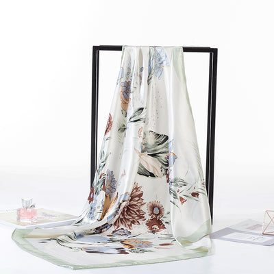 Pañuelo Cuadrado Protección Solar Estampado Floral para Mujer - Image 10