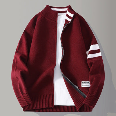 Chaqueta Térmica Tejida para Hombre con Cuello Mock y Mangas Largas - Image 9
