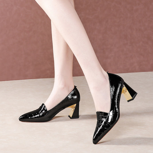 Zapatos de Tacón Alto Elegantes para Mujer - Diseño Clásico de Punta Cerrada
