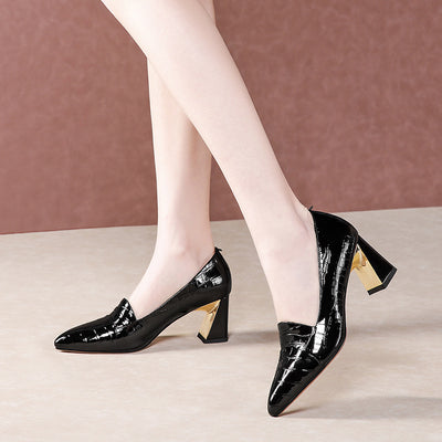 Zapatos de Tacón Alto Elegantes para Mujer - Diseño Clásico de Punta Cerrada