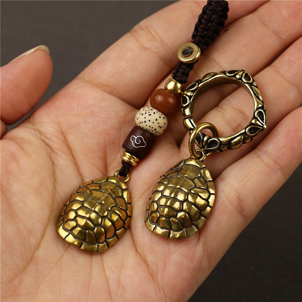 Llavero Tortuga de Cobre Tejido a Mano