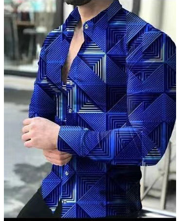 Camisa Casual Estampada de Manga Larga para Hombre - Image 15