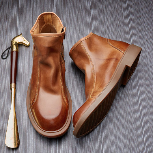 Botas Martin de Cuero Genuino con Punta Redonda para Hombre - Image 12