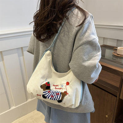 Bolso Tote Retro de Gran Capacidad para Mujer - Bolsa Casual de Hombro - Image 3
