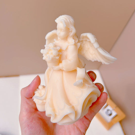 Molde de Silicona para Velas, Jabones y Pasteles - Diseño Ramo Nupcial Ángel