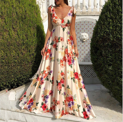 Vestido Floral Minimalista sin Mangas - Image 10