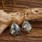 Aretes Vintage Lágrima de Abulón y Concha Nácar Estilo Retro Francés